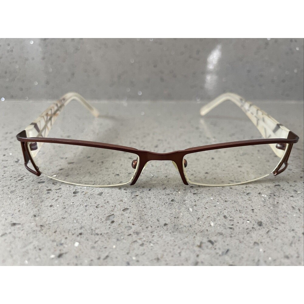 SOHO EYEGLASSES FRAMES ONLY Half RIM 49-18-135 Brown 6145 Rectangle Red